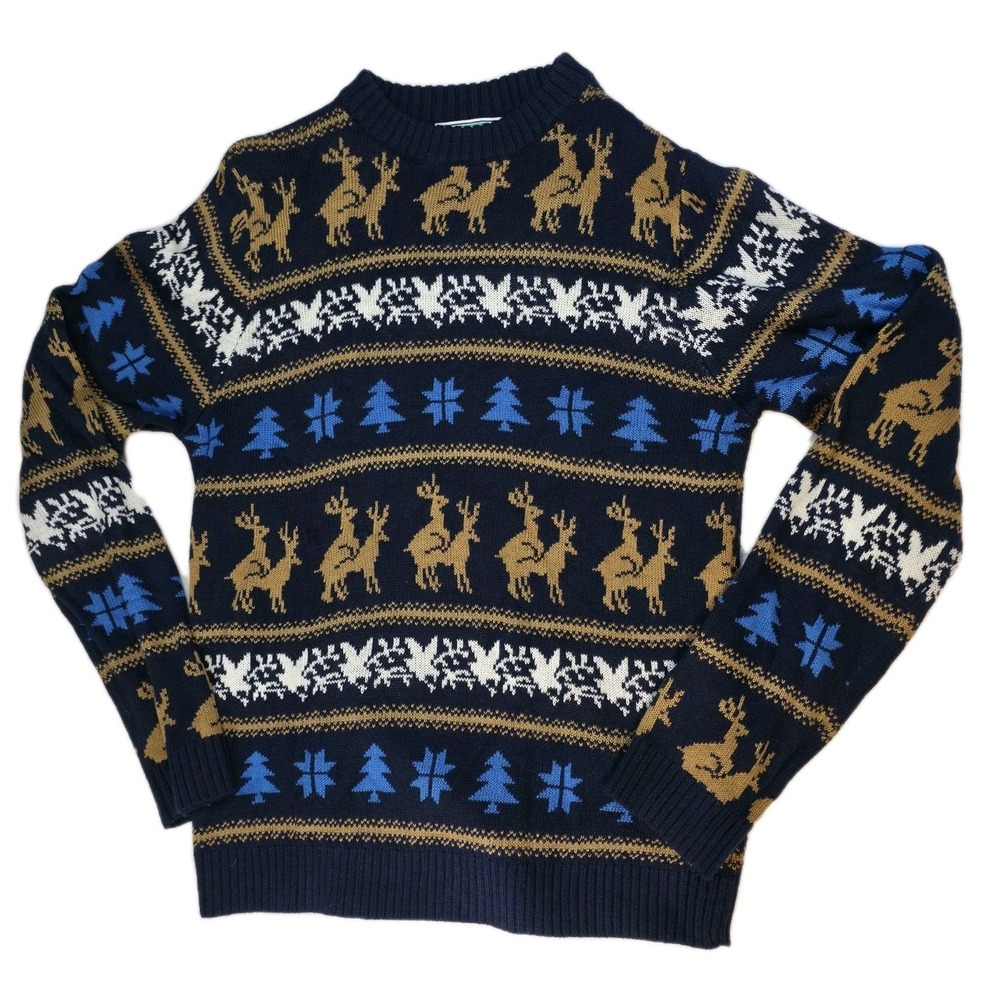 Festified Humping Reindeer Naughty Ugly Christmas Sweater Men's Retro Large